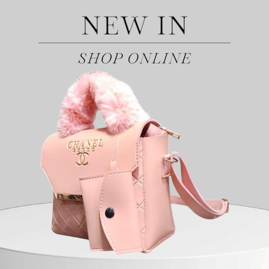 Luxury Quilted Handbag with Faux Fur Handle – Elegant Designer-Inspired Style